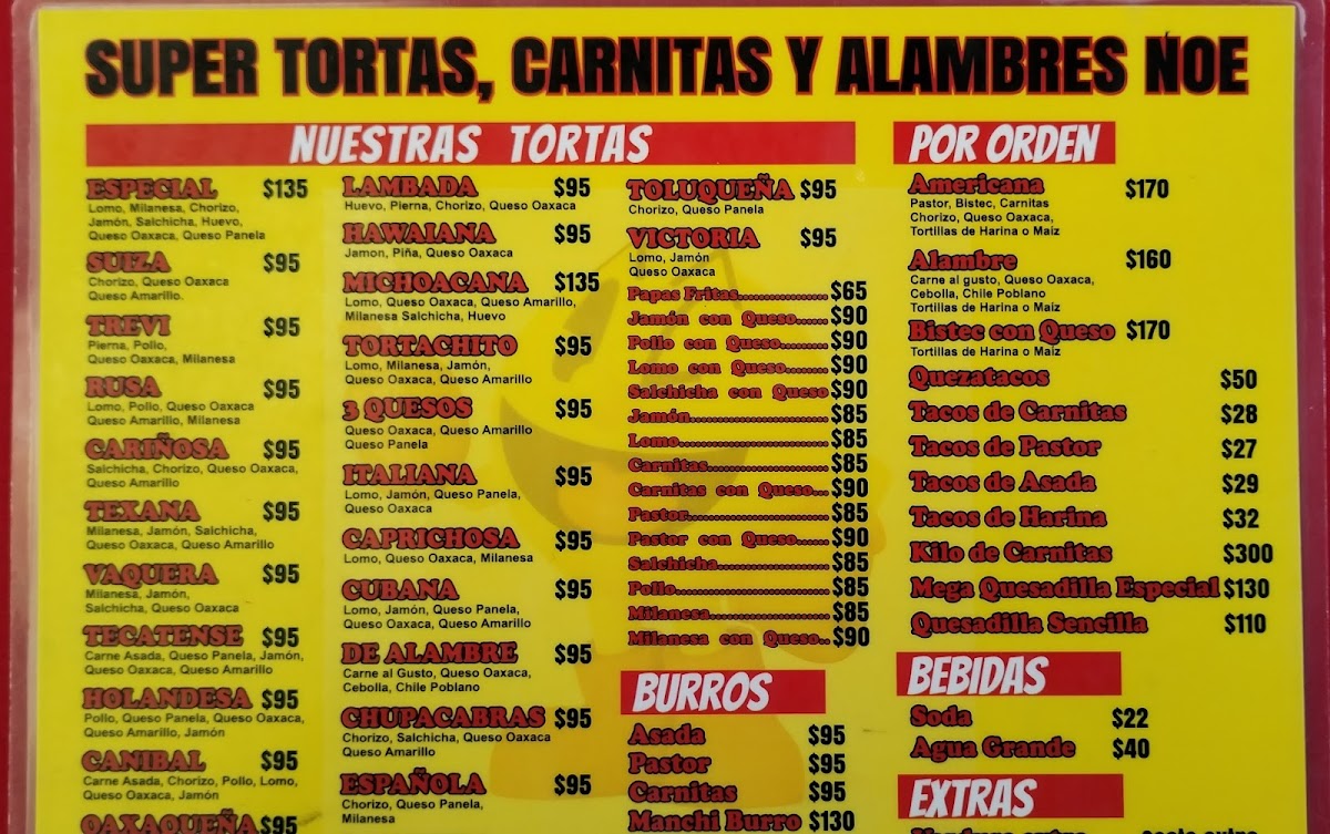 Super Tortas Y Carnitas Noe Menu - Image 6